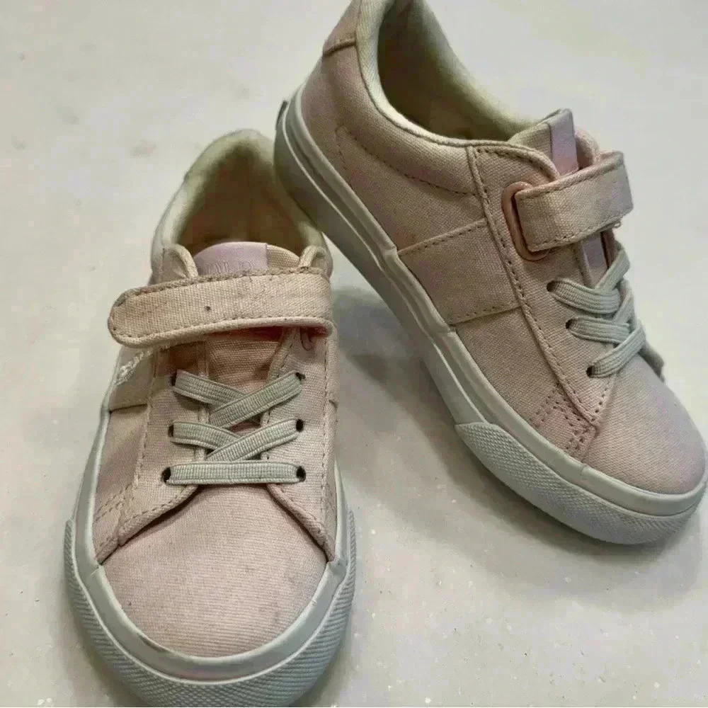 Polo Ralph Lauren Toddler Girls Sneakers Size 9 Pink & White